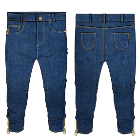 Patron ropa, Fashion sewing pattern, molde confeccion, patronesymoldes.com Jeans 7869 NENAS Pantalones
